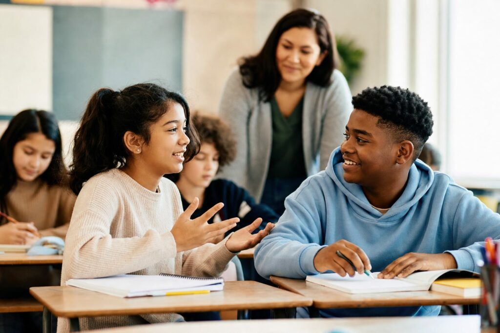 Students in conversation, translanguaging vs code-switching