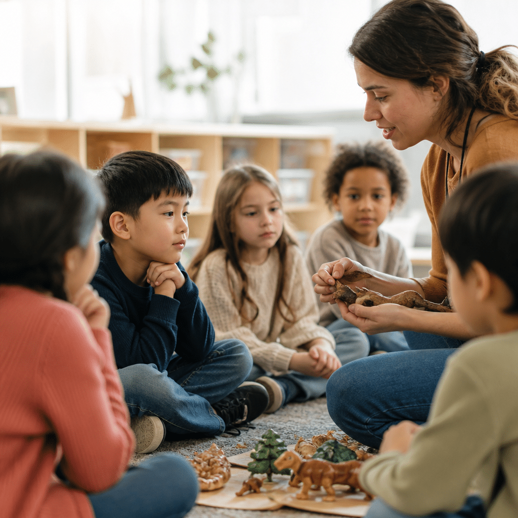Young English Learner listening quietly in a K-12 classroom during the silent period of second language acquisition